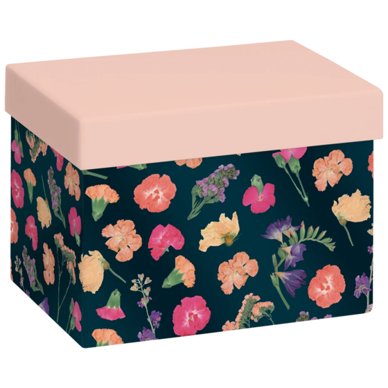 Geschenkbox „Maila“ | 12×12×16,5 cm, hellrosa/petrol