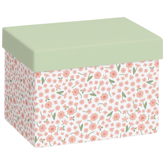 Geschenkbox „Samia“ | 12×12×16,5 cm, 120 g/m², weiß/hellgrün