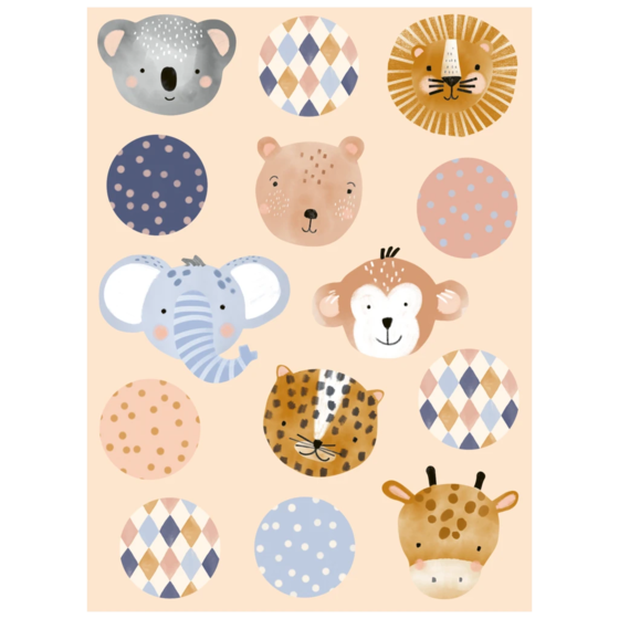 Aufkleber Bogen „Buba“ | 110×150 mm, dunkelbeige, 4 Blatt