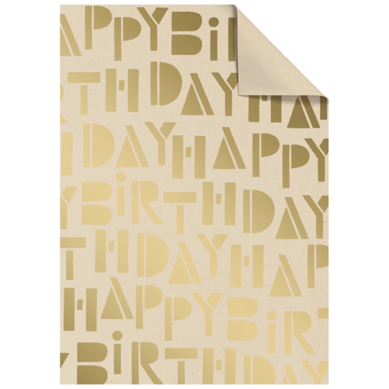 Geschenkpapier-Bogen „Vinci“ | 100×70 cm, 70 g/m², hellbraun/gold