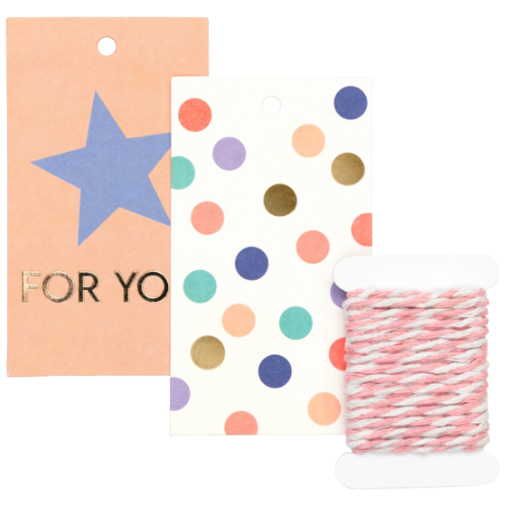 Geschenkanhänger-Set „Giada“ | pfirsich/mehrfarbig