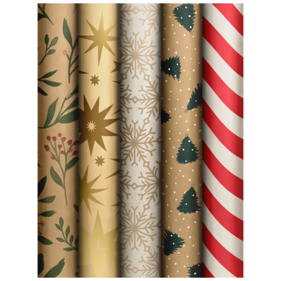 Geschenkpapier „Natural Holidays“ | 70 cm × 2 m, sortiert