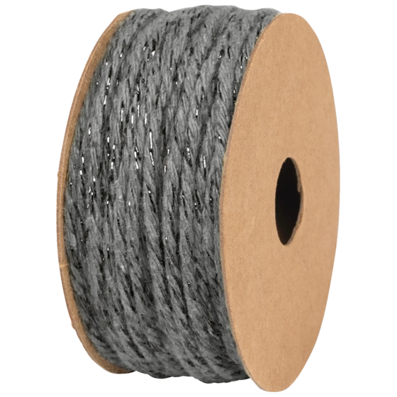 Geschenkband | Baumwolle, 2 mm × 10 m, dunkelgrau