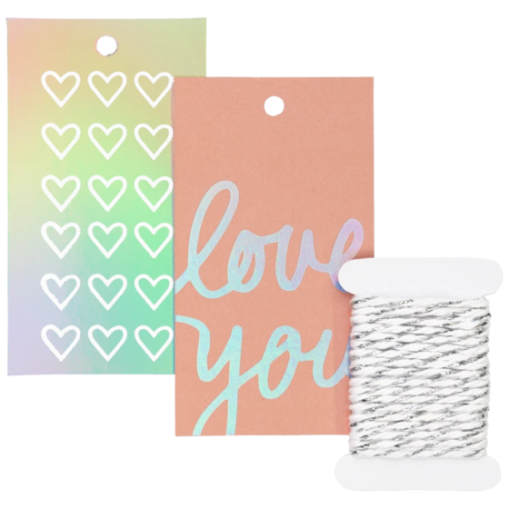 Geschenkanhänger-Set „Kayla“ | apricot/regenbogen