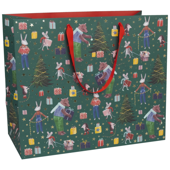 Geschenktasche „Melin“ | 45×38×22 cm, 250 g/m², dunkelgrün