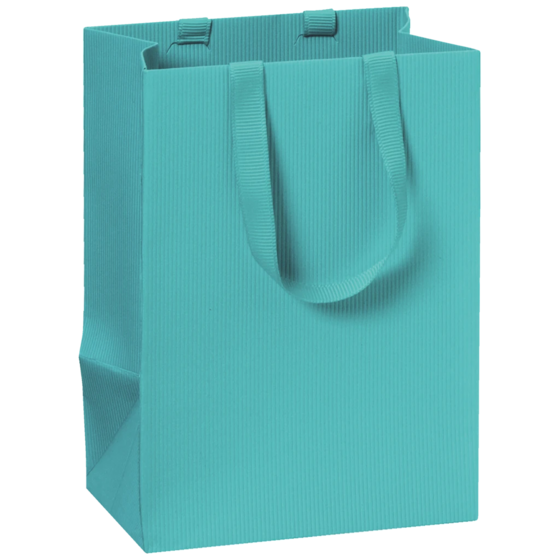 Pochettes cadeaux One Colour | 10×14×8 cm, 250 g/m², turquoise