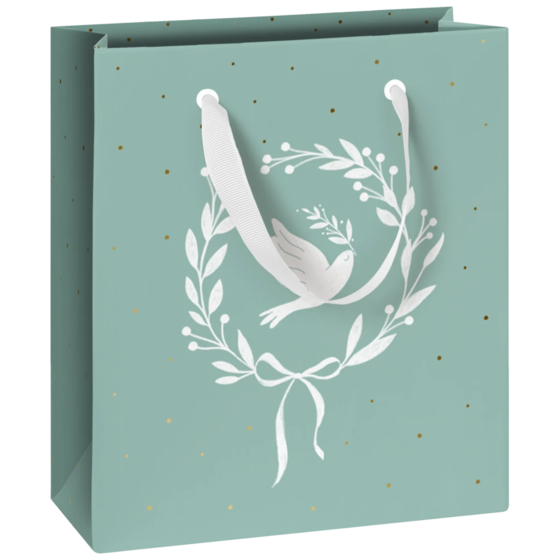 Geschenktasche „Avi“ | 18×21×8 cm, 250 g/m², salbei
