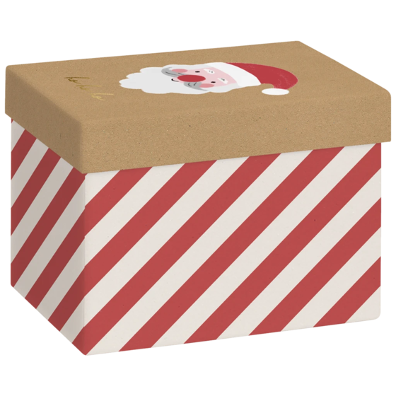Geschenkbox | 12×12×16,5 cm, 120 g/m², rot/braun