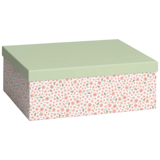 Geschenkbox „Samia“ | 24×12×33 cm, 120 g/m², weiß/hellgrün