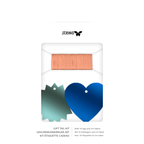 Geschenkanhänger-Set „Naoki“ | blau/kobaltgrün