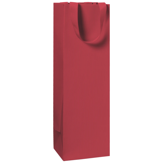 Flaschentasche One Colour | 11×36×10,5 cm, 250 g/m², dunkelrot