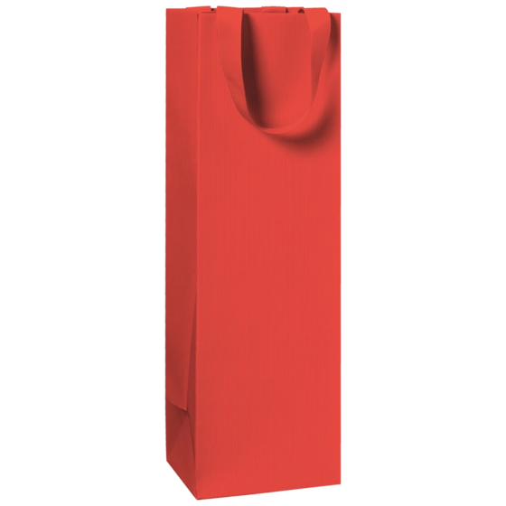 Flaschentasche One Colour | 11×36×10,5 cm, 250 g/m², rot