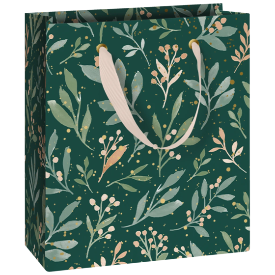 Geschenktasche „Arona“ | 18×21×8 cm, 230 g/m², dunkelgrün
