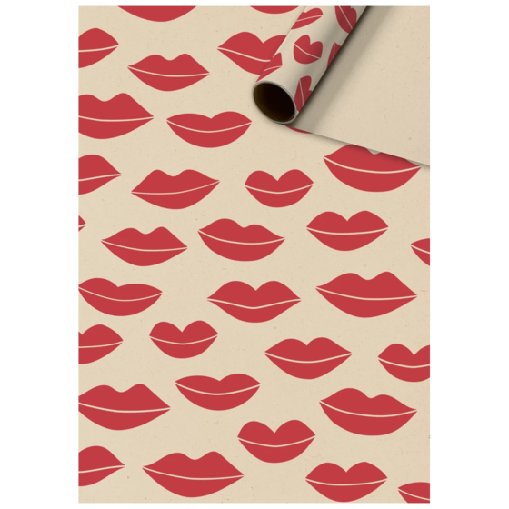 Geschenkpapier „Diva“ | 70 cm × 2 m, 70 g/m², rot/hellbraun