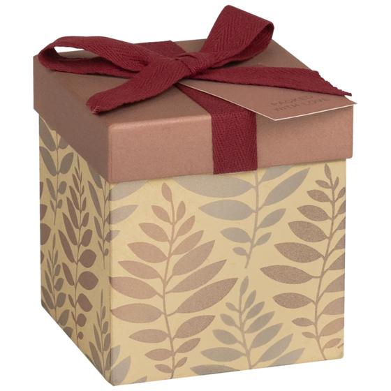 Geschenkbox „Solea“ | 11×12×11 cm, rosarot/hellbraun