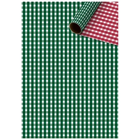 Geschenkpapier „Cuadro“ | 70 cm × 2 m, 80 g/m², rot/grün