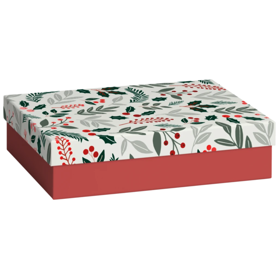Geschenkbox „Berna“ | 16,5×6×24 cm, weiß/rot
