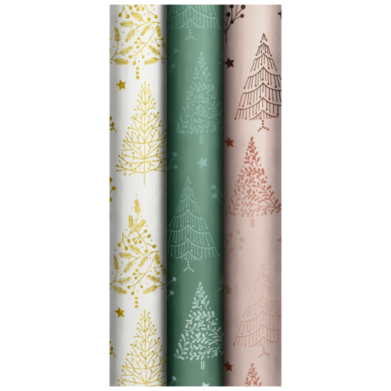 Geschenkpapier „Elegant Wood“ | 70 cm × 1,5 m, 75 g/m², sortiert