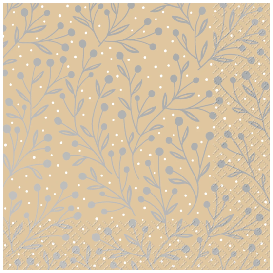 Servietten „Jenara“ | 33×33 cm, beige, 20 Stück