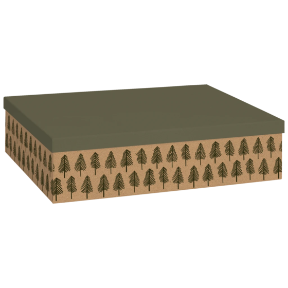Geschenkbox „Weren“ | 33×12×48 cm, dunkelgrün/braun