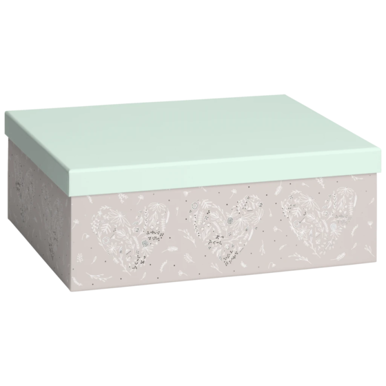 Geschenkbox „Eldana“ | 24×12×33 cm, 120 g/m², beige/mintgrün