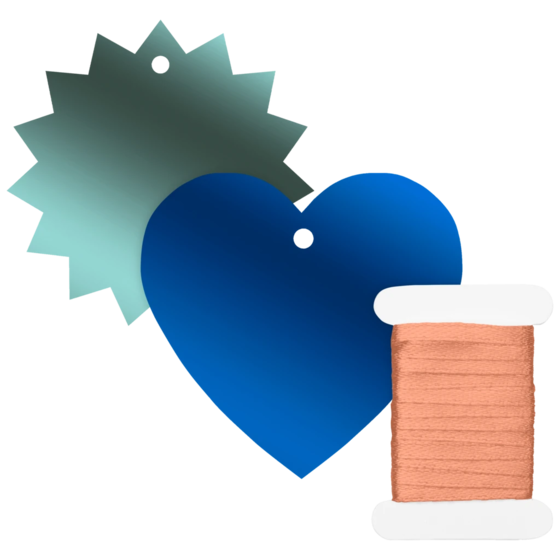 Geschenkanhänger-Set „Naoki“ | blau/kobaltgrün