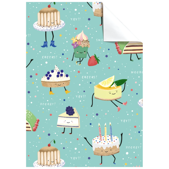 Geschenkpapier-Bogen „Maurita“ | 50×70 cm, 80 g/m², mintgrün
