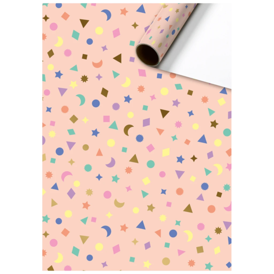 Geschenkpapier „Naoki“ | 70 cm × 1,5 m, 76 g/m², lachs/bunt