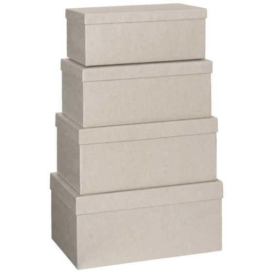 Geschenkboxen-Set One Colour | hellgrau, 4 Größen