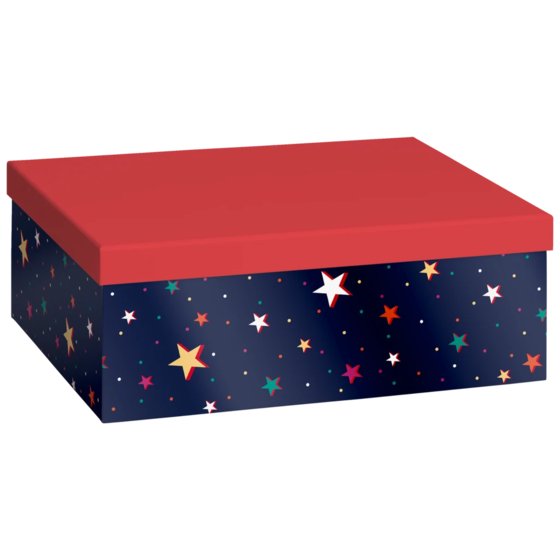 Geschenkbox „Starlett“ | 24×12×33 cm, 120 g/m², rot/dunkelblau
