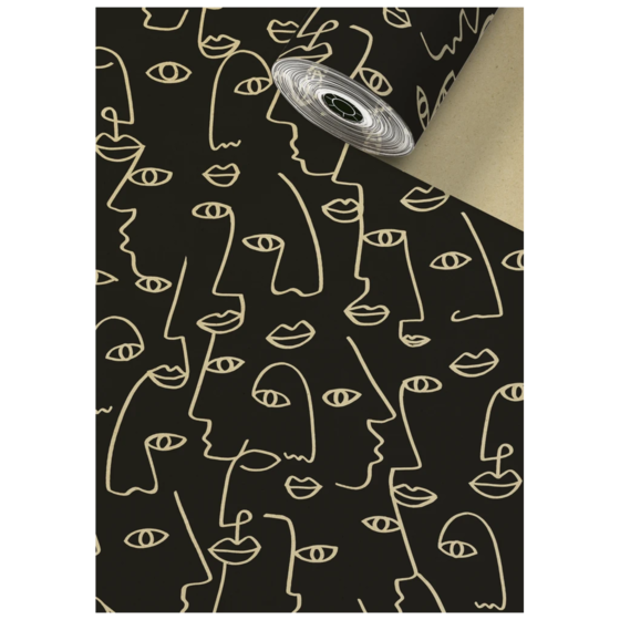 Geschenkpapier Sécaré-Rolle „Ardik“ | 30 cm × 150 m, 80 g/m², braun/schwarz