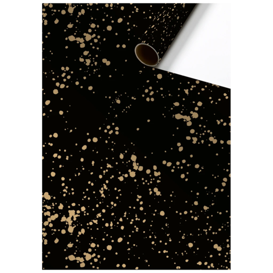 Geschenkpapier „Sprenkel“ | 70 cm × 1,5 m, 76 g/m², schwarz