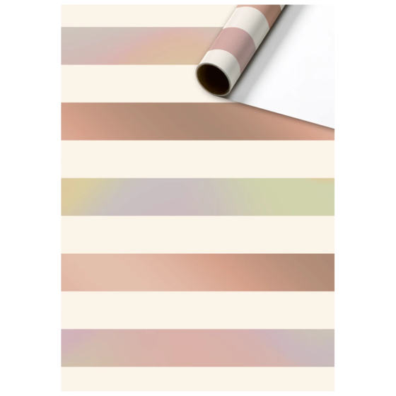 Geschenkpapier „Uma“ | 70 cm × 1,5 m, 75 g/m², beige/roségold glänzend