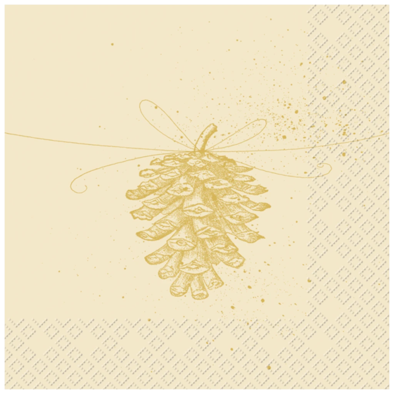 Servietten „Pine“ | 33×33 cm, beige, 20 Stück