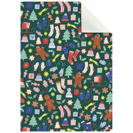 Geschenkpapier-Bogen „Marioka“ | 50×70 cm, 70 g/m², dunkelgrün