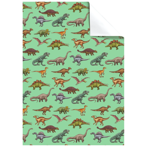 Geschenkpapier-Bogen „Saurus“ | 100×70 cm, 80 g/m², mintgrün
