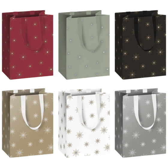 Geschenktasche | 10×14×8 cm, 250 g/m², mehrfarbig
