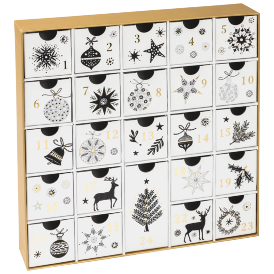 Adventskalender | weiß/gold