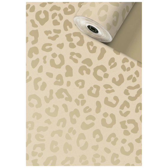 Geschenkpapier Sécaré-Rolle „Beda“ | 30 cm × 150 m, 80 g/m², hellbraun/gold