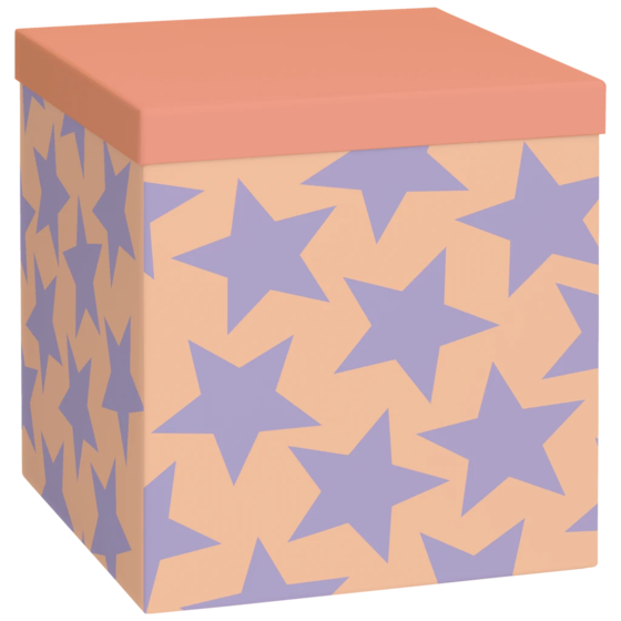 Geschenkbox „Giada“ | 23×24×23 cm, hellorange/lila
