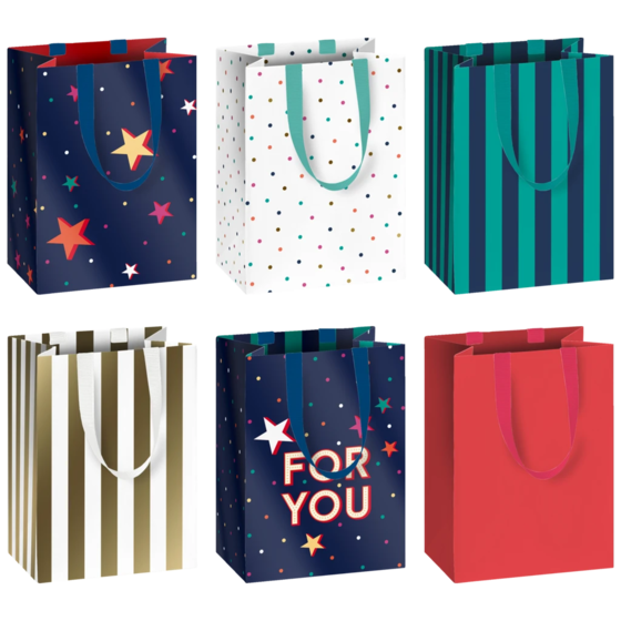 Geschenktasche „Starlett“ | 10×14×8 cm, 200 g/m², mehrfarbig