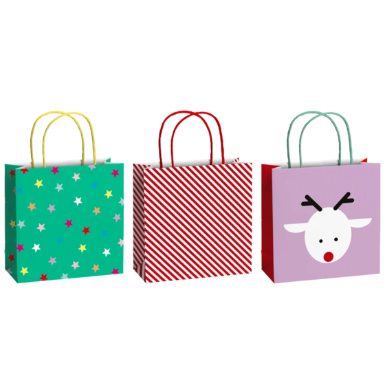 Geschenktaschen-Set „Dimitri“ | 20×20×8 cm, 200 g/m², mehrfarbig