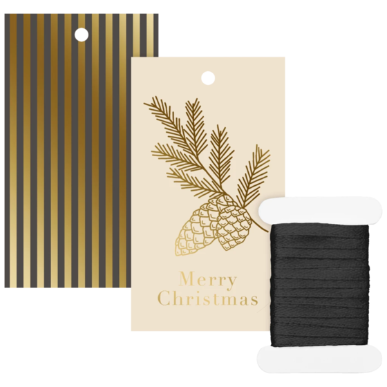 Geschenkanhänger-Set „Mariola“ | beige/schwarz