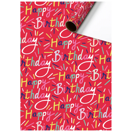 Papier cadeau « Immo » | 70 cm × 1,5 m, 76 g/m², rouge