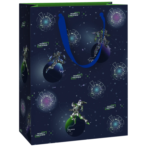 Geschenktasche „Robot“ | 23×30×13 cm, 250 g/m², dunkelblau