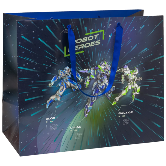 Geschenktasche „Robot“ | 45×38×22 cm, 250 g/m², dunkelblau