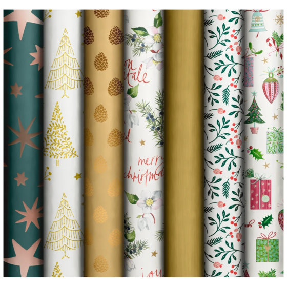 Geschenkpapier „Basic Christmas Traditional“ | 70 cm × 2 m, sortiert, 2