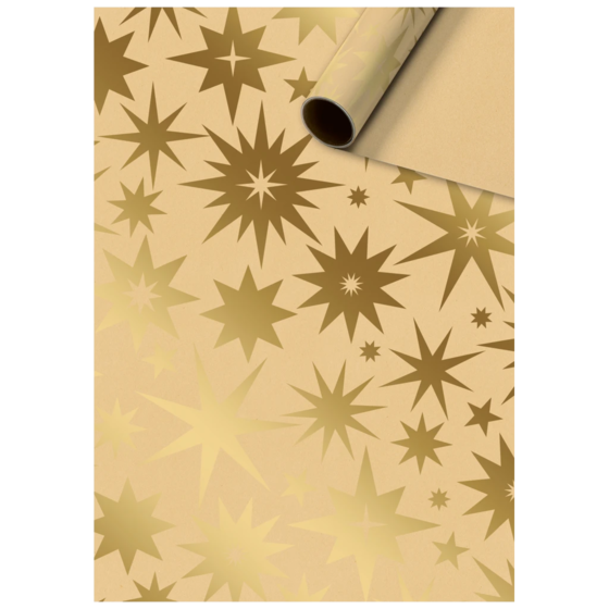 Geschenkpapier „Helly“ | 70 cm × 2 m, 80 g/m², braun/gold