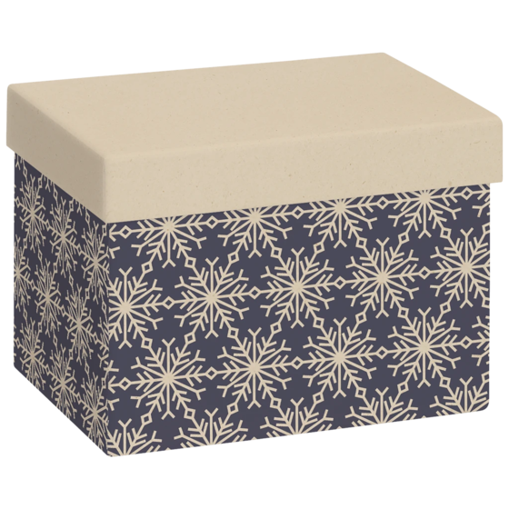 Geschenkbox „Isobel“ | 12×12×16,5 cm, 160 g/m², dunkelblau/hellbraun
