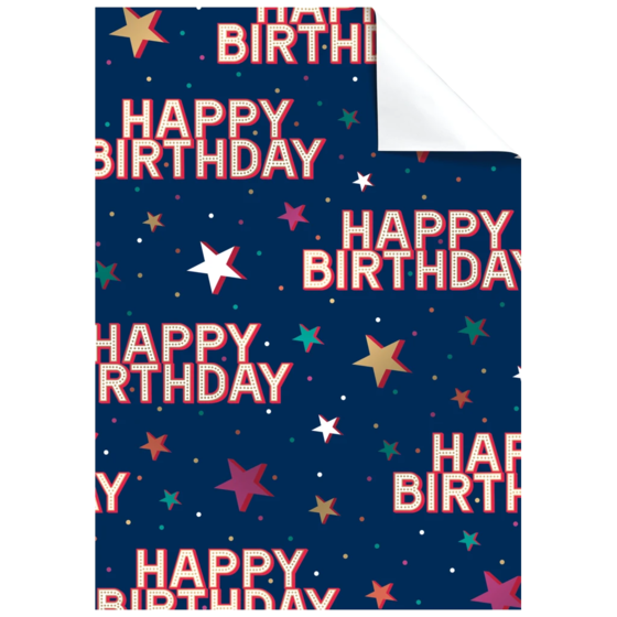 Geschenkpapier-Bogen „Starlett“ | 100×70 cm, 76 g/m², dunkelblau